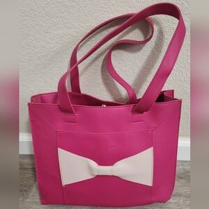 Elizabeth Arden Pink and White Tote with Bow Detail